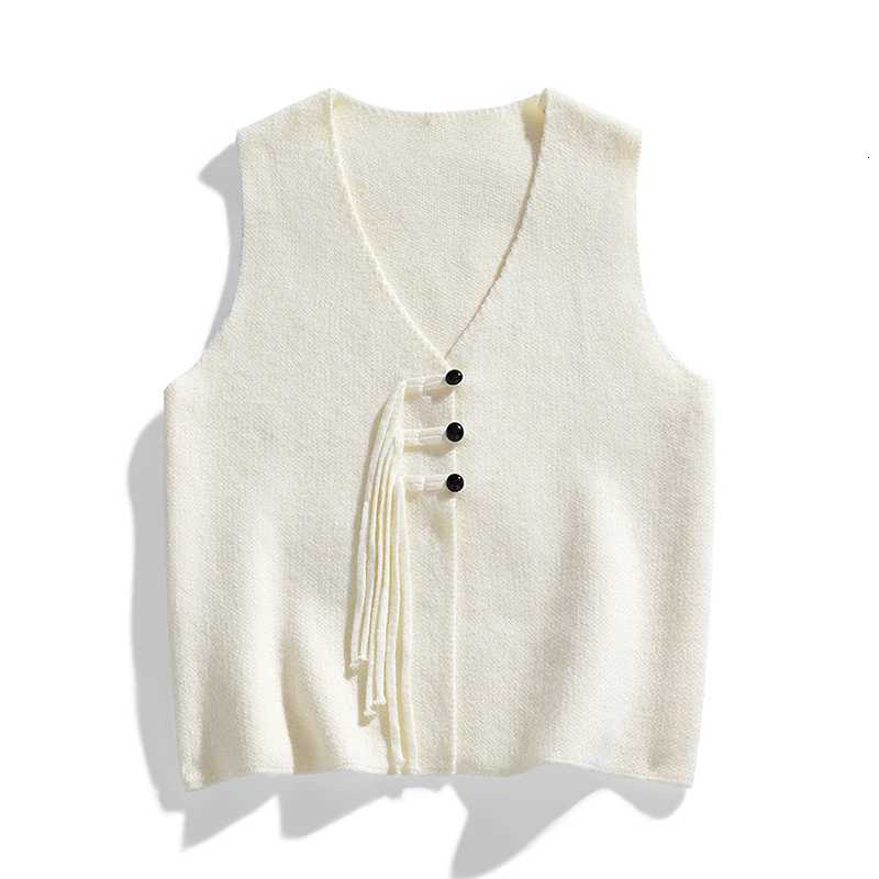 Solid Sweater Vest Men Brand Fashion Vneck Knit Vest Trendy Versatile Loosefit Shoulder Jacket for Spring Autumn Vest CardiganXJ250904