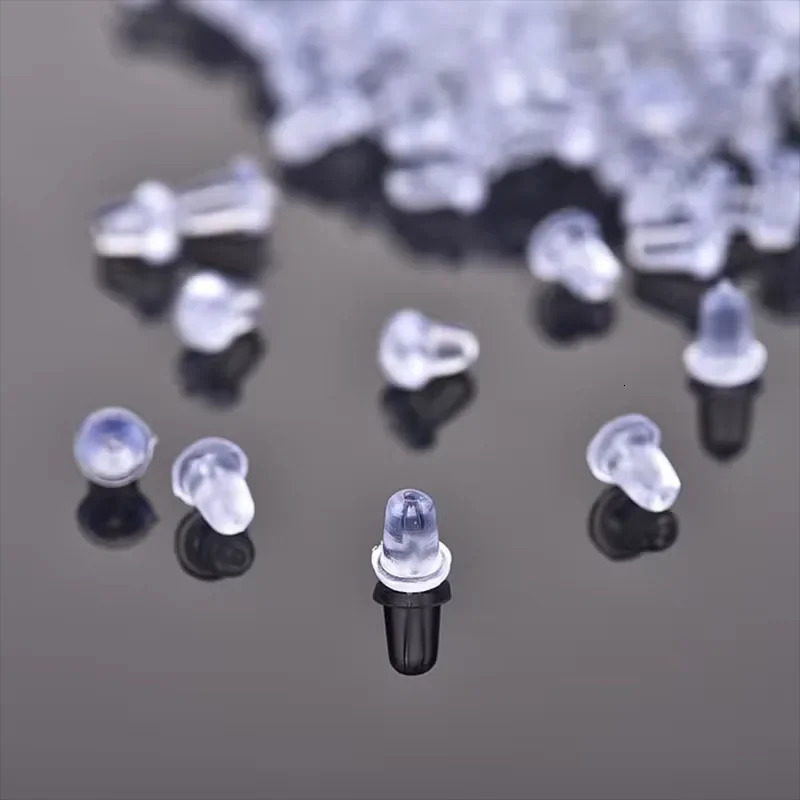 100pcslot Plastic ear plugs Earring Back Diy Jewelry Accessories Ear PluggingBlocked Stud Stopper Findings 250828