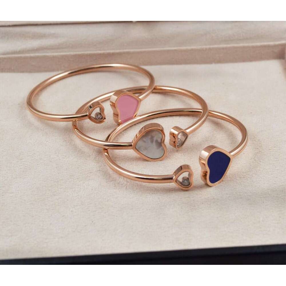 New Andy Style Joyful Ode to Joy Chopin Women's Titanium Steel Heart White Black Mother-of-Pearl Rose Gold Liu Tao Bracelet