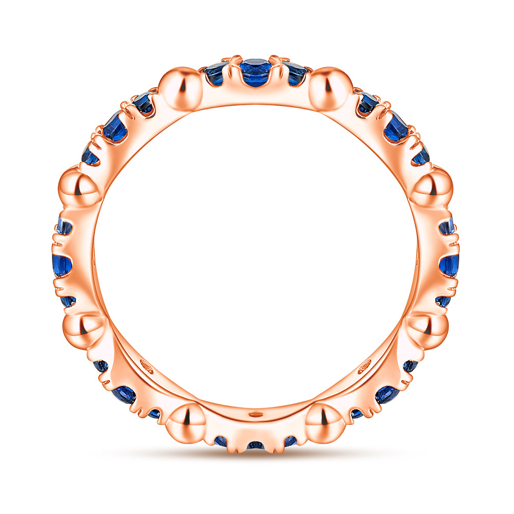 Tonglin cross-border jewelry s925 sterling silver blue zircon single-row diamond aquamarine ring female niche full diamond silver ring