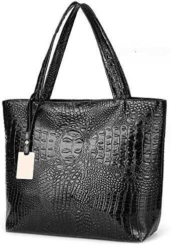 Womens Large Tote Shoulder Handbag Purse Travel Satchel Stylish Fuax Leather Crocodile Hobo Top Handle Bag M250904