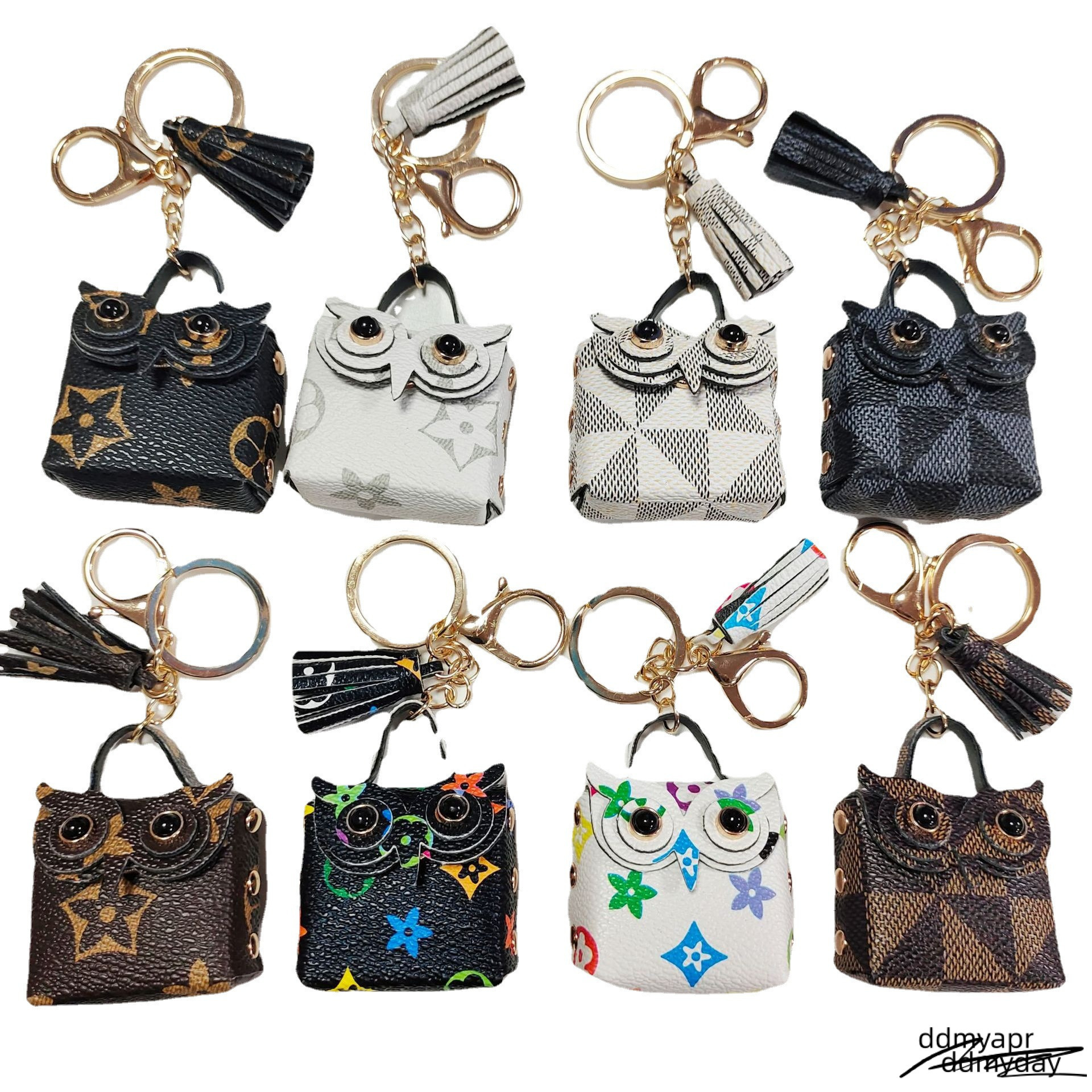 Tassel Owl Key Rings Mini Bag Pendant Leather Coin Purses Ddmyday Keychains Wallet Lanyards Scarf Holder Car Keyrings For Women Girls Ddmyday Ddmyday
