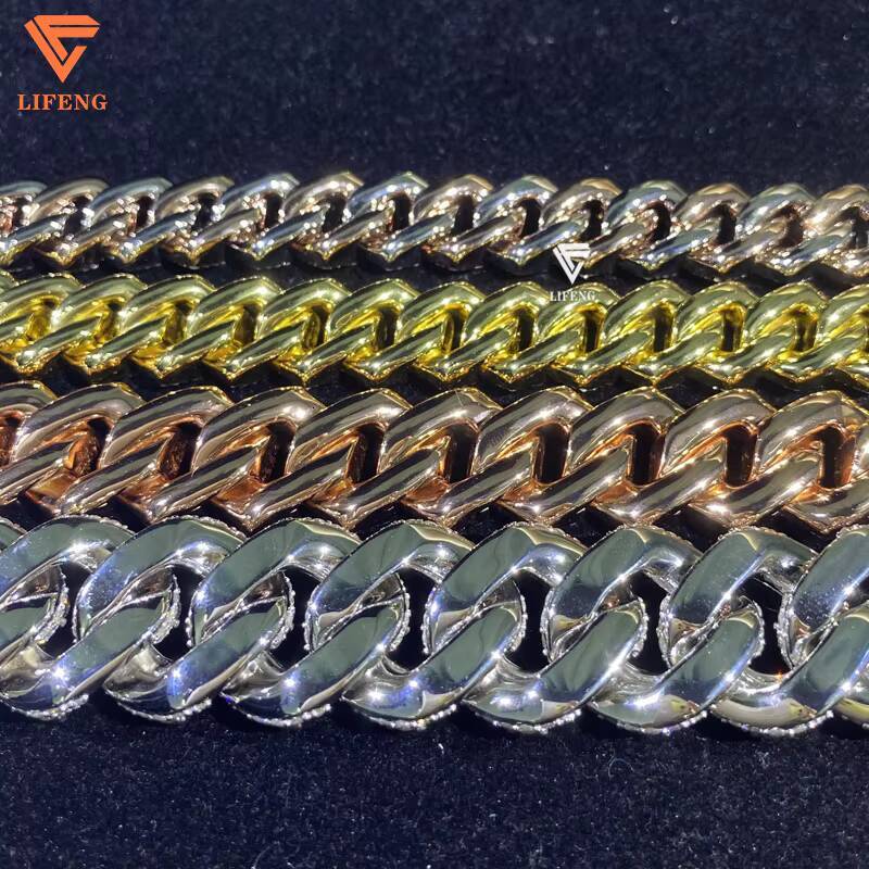 Hot Sale 925 Silver Cuban Link Chain Fine Jewelry Moissanite Necklaces 15mm 18mm 20mm Sizes 100 Pass Diamond Tester Ice Miami
