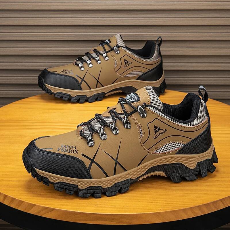 Outdoor hiking shoes men's leather hiking lace up climbing training shoes walking shoes plus size ddmysaturn