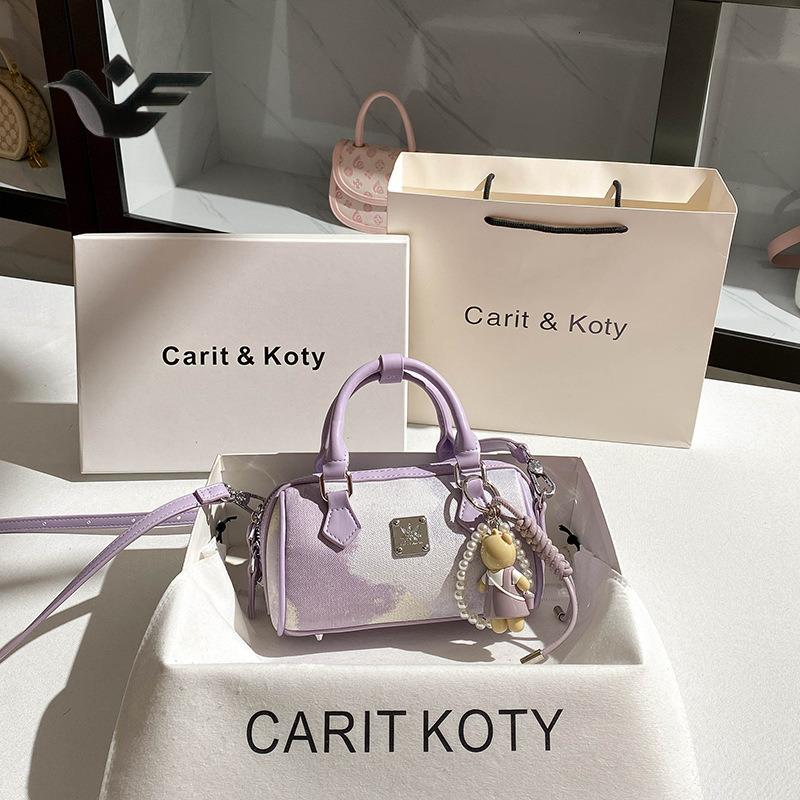 Feiyan Free Shipping New Designer Bag Luxury Shopping Bag Dropshipping Super Popular Niche Color-block Boston Bag 2025 New High-end Handheld Pillow Ba