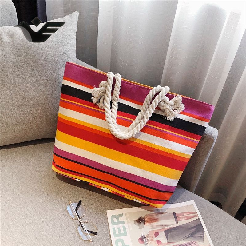 Feiyan Free Shipping New Designer Bag Luxury Shopping Bag New Canvas Bag Women's Shoulder Handbag Simple Versatile Large Capacity Jute Shopping B