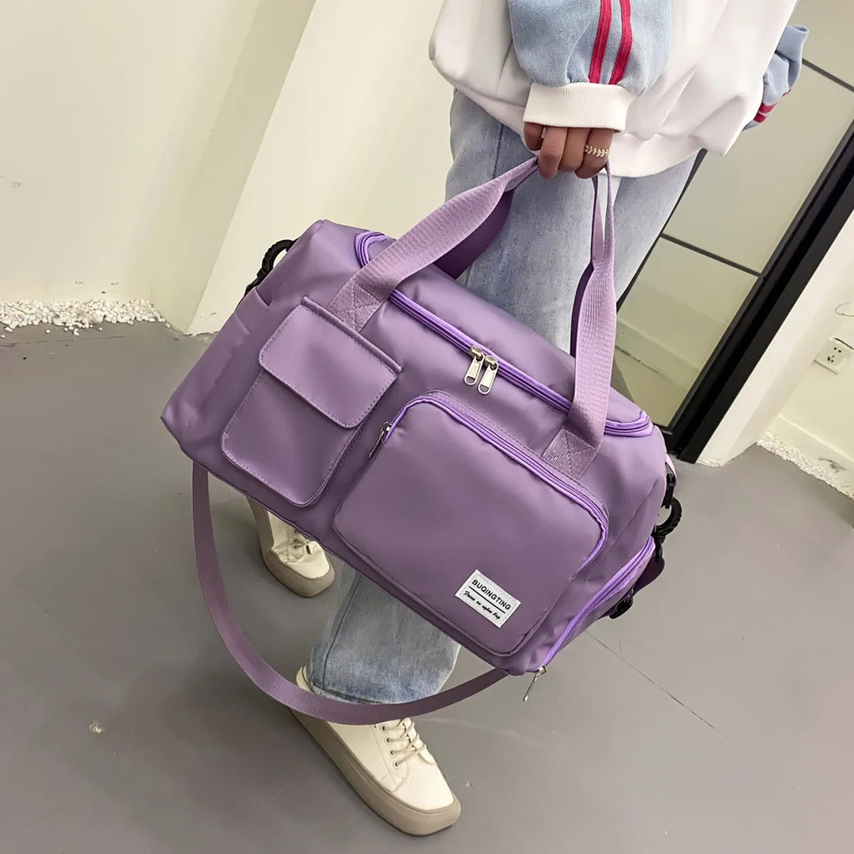 Unixinu Carry on Travel Bag Large Capacity Weekender Overnight Duffle Bags with Shoe Compartment Sports Fitness Bags for Women 250903