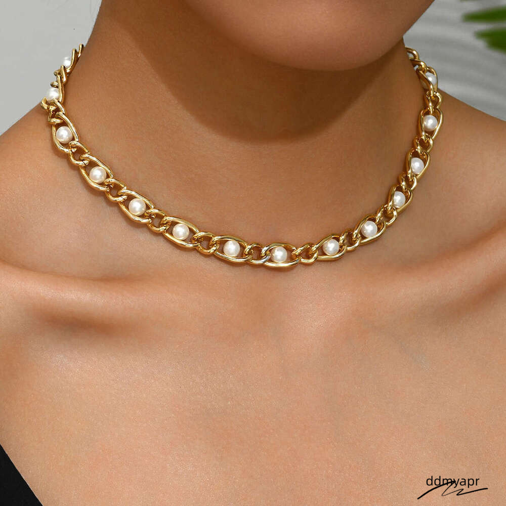 Unique Design Punk Style Necklace Exaggerated Hip-Hop Rough Cuban Minimalist Ddmyday Clavicle Chain Ddmyday