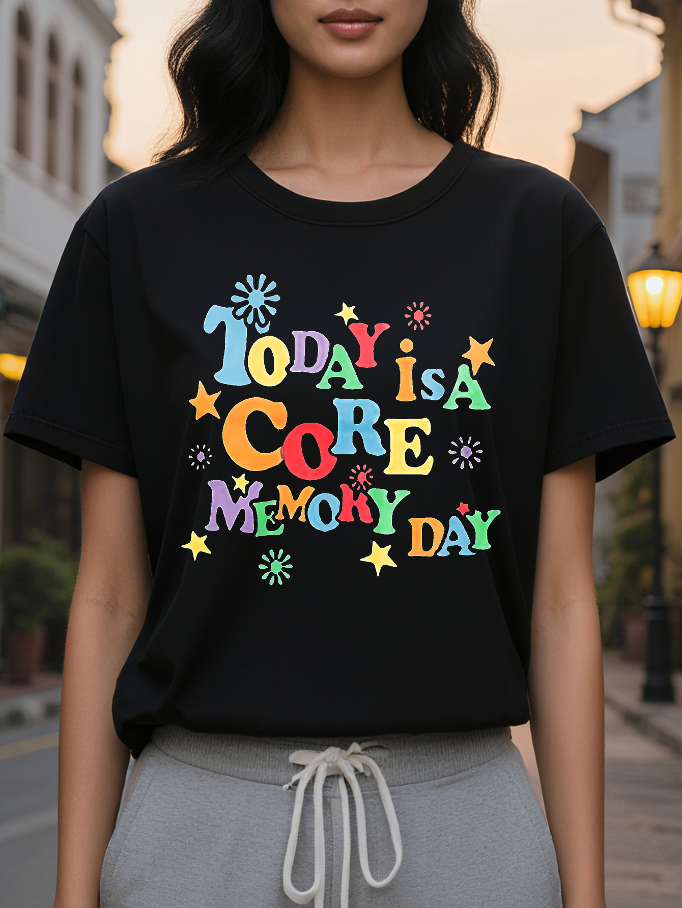 European American Fashion Front And Back Printed Round Neck Tank Top