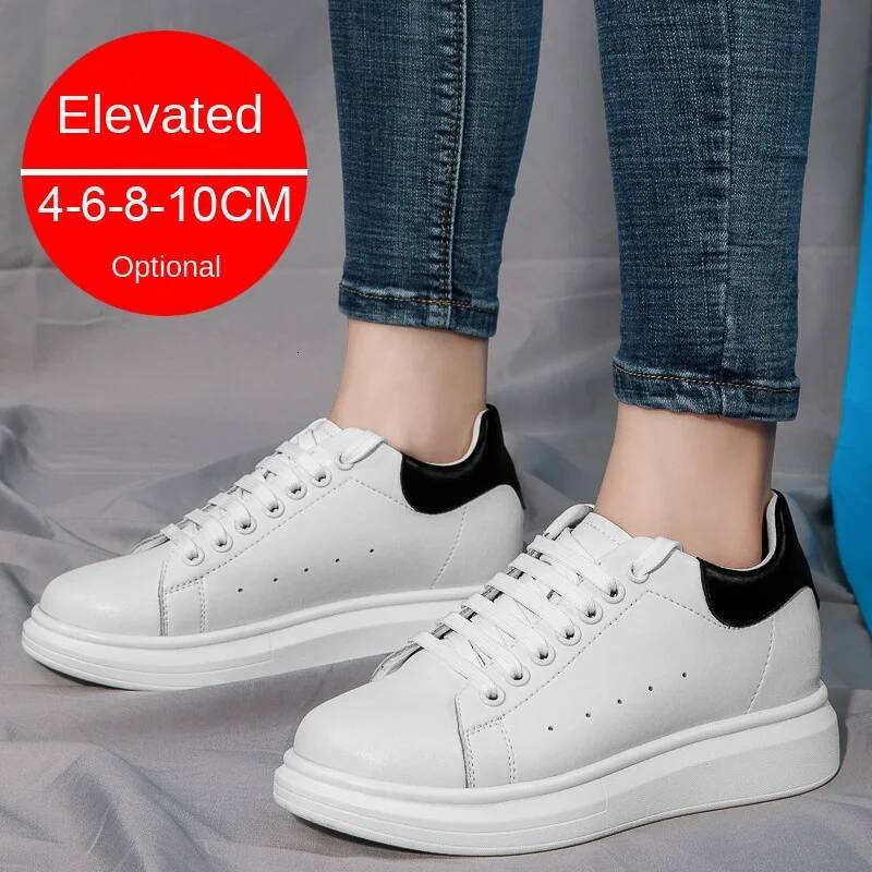 Elevator Men Women Sneakers Height Increasing Invisible 8CM Heighten Sports Man Taller Lift White Shoes ddmysaturn