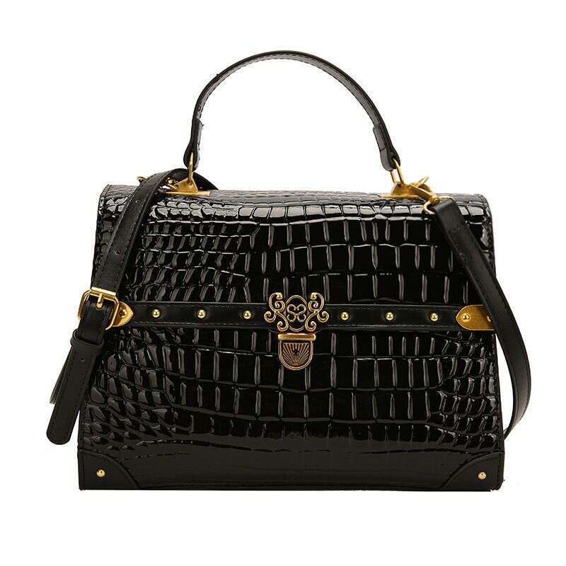 Women's 2024 New Trend Versatile Casual Style Crocodile Pattern Handbag European And American Fashion Classic Shoulder Cross Body Bag