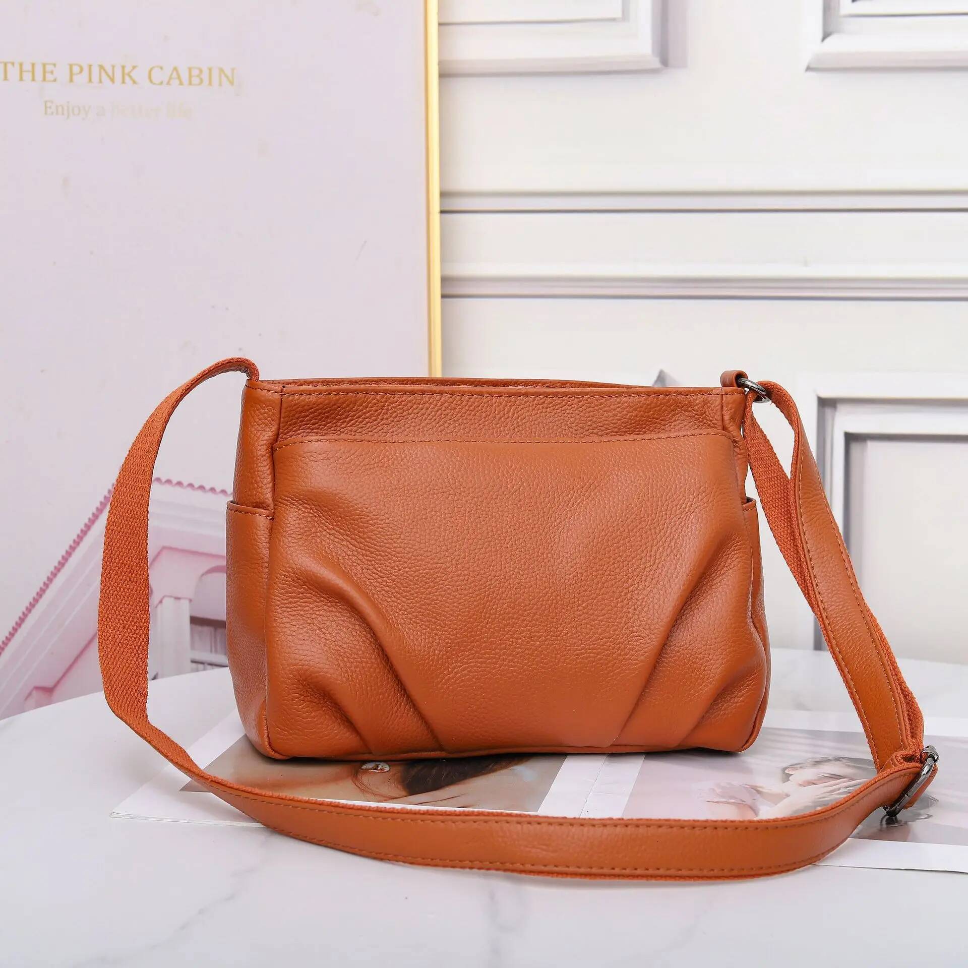 Women's Full-Grain Cowhide Leather Shoulder Bag - Spacious Convertible Tote with Multi-Compartment Organizer Commuter Handbag