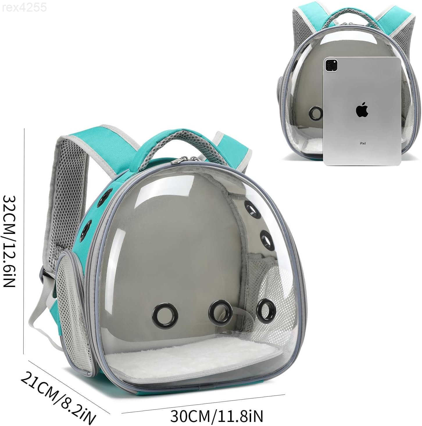 Travel pet Backpack Carrier Hamster Bag Guinea Pig Bird Small Dog cat Turtle Carrier Rabbit Cage Squirrel Bearded Dragon Breathable Hangbag GreenW2509