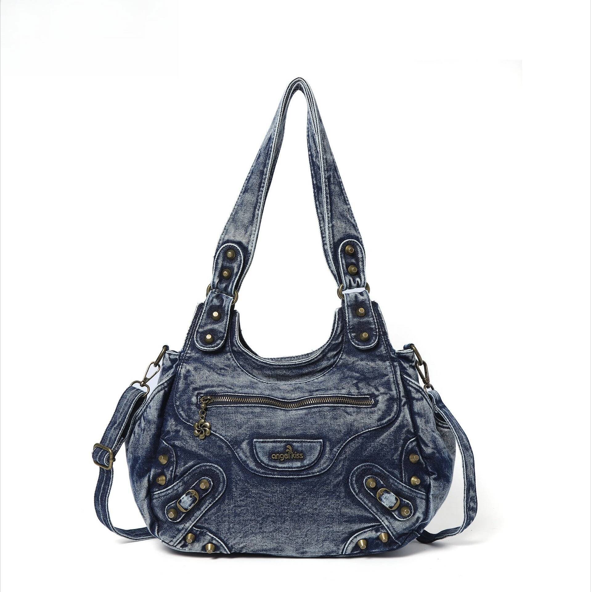 Women Handhag Black Brand bags Vintage Fashion Shoulder Bags Female Top-handle Soft Tote Bag Large Purse