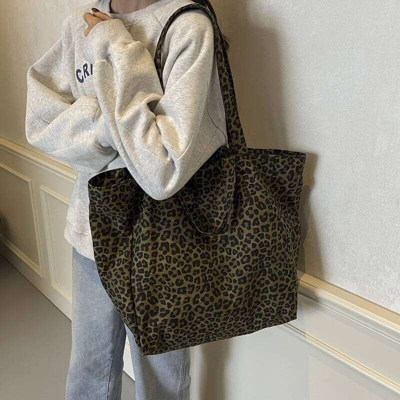 Large Capacity Leopard Printing Shoulder Women New Simple And Personalized Tote Shopping Casual Commuting Bag