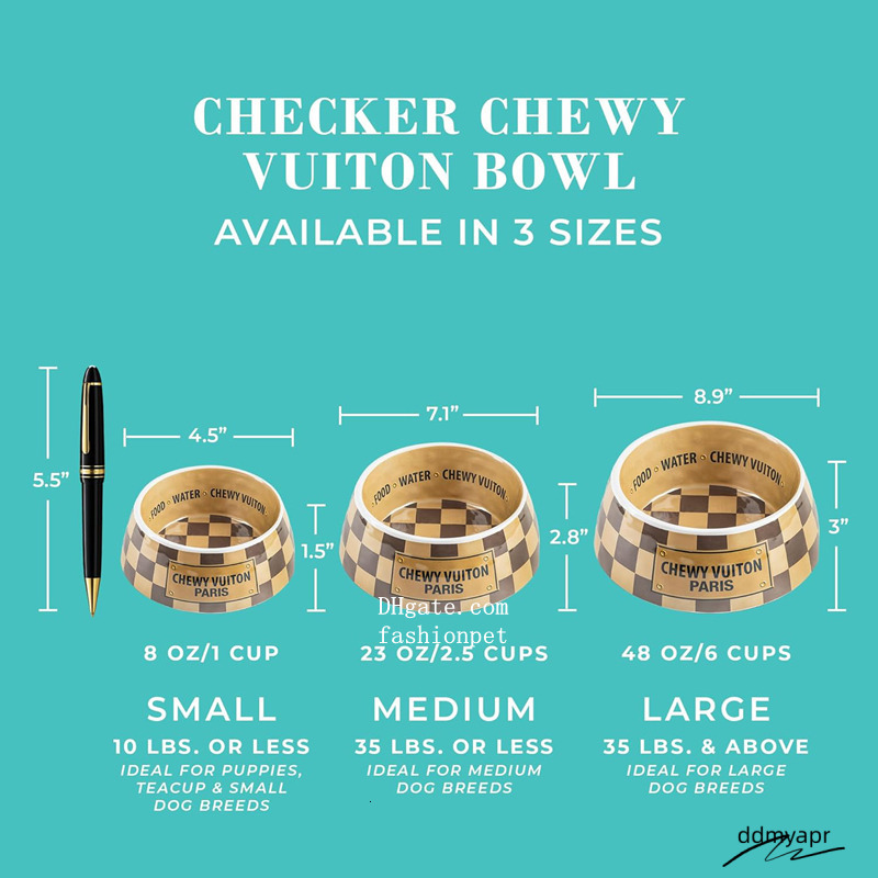 Designer Bowl And Placemat, Pet Food Water Bowls Melamine Non-Slip Skid Ddmyday Proof Heavy Duty For Small Medium Large Dogs Cats Puppies, Style, Brow