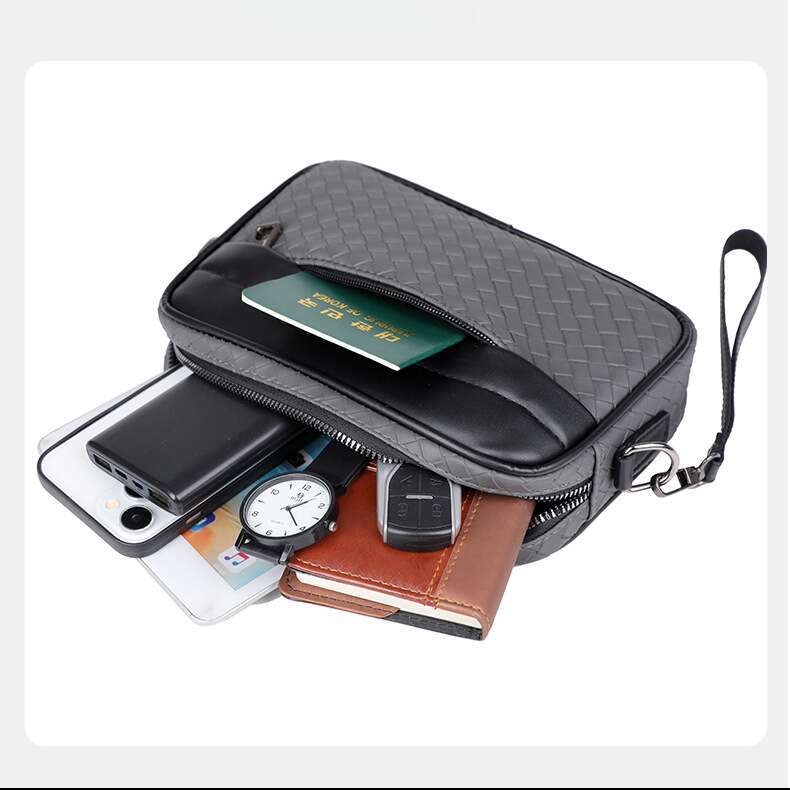 DHpet_wholesale Men's Multi-Pocket Messenger Bag - Lightweight Waterproof Shoulder Bag for Travel, Business Crossbody Phone Bag with 8" Tabl