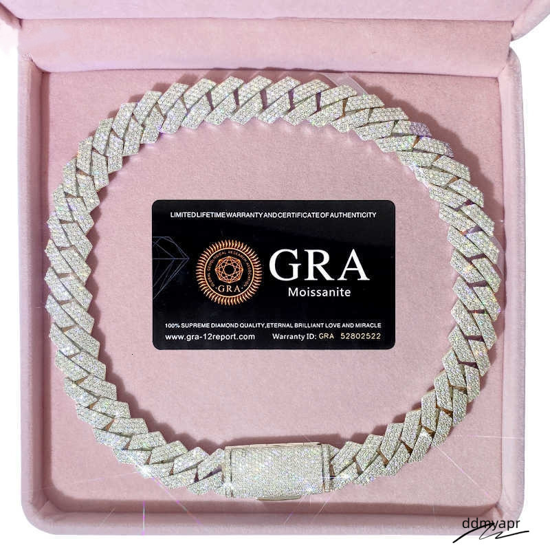 Bracelet Designer Jewelry Cuban K High Quality 3 Rows VVS Moissanite Dia Ddmyday Chain White Rose Gold Plated Hip-Hop Chains For Men Necklace Ddmyday