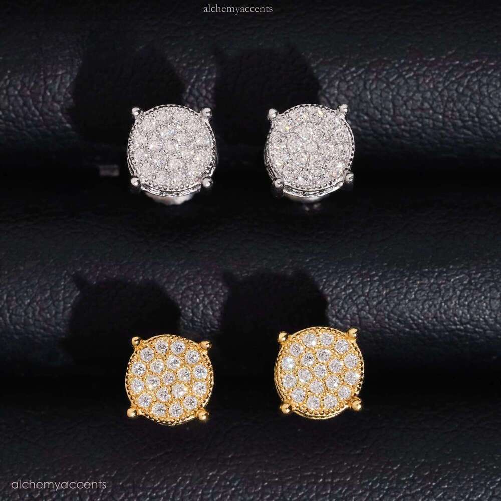 Hip Hop Jewelry Pass Tester Stocks Sterling Sier Iced Out VVS Dia Custom Moissanite Stud Earrings