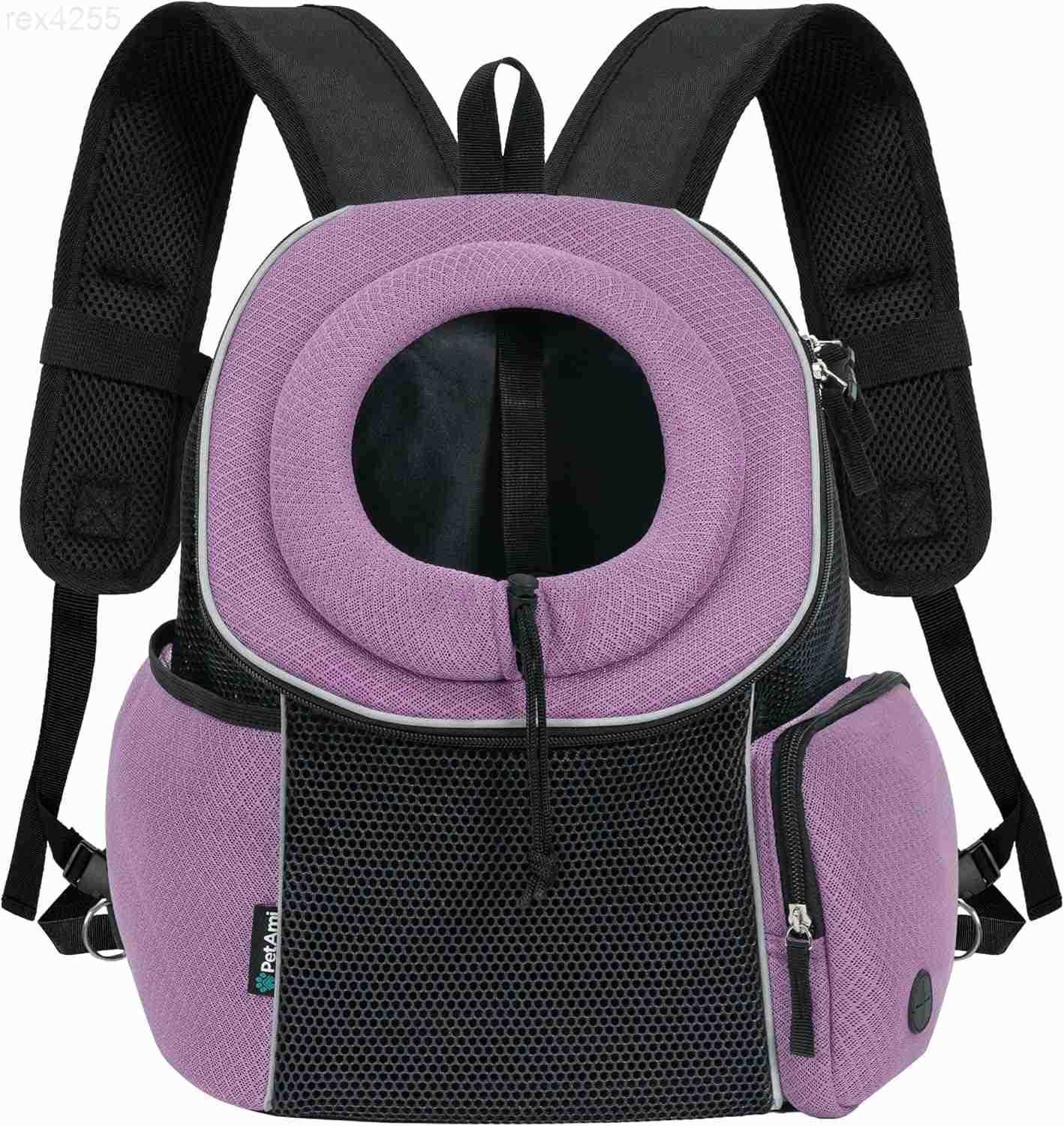 Dog Front Carrier Backpack Ventilated Adjustable Dog Pet Cat Chest Carrier Backpack Dog Carrier for Hiking Camping Travel Small Dog Puppy Medium Cat C