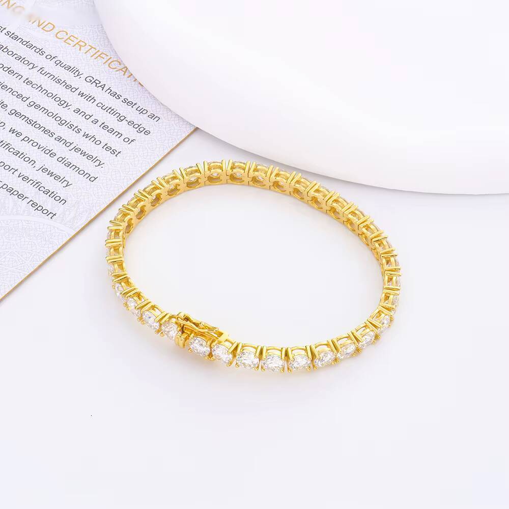 High Quality 925 Silver Tennis Bracelet for Women Rhodium Plated Moissanite DVVS 5mm Sizes Perfect Gift for Children