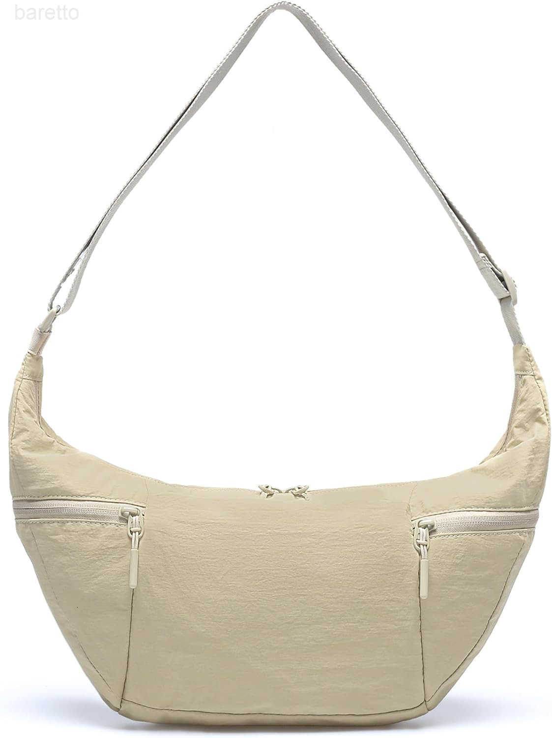 Nylon Crossbody Bag for Women Lightweight Shoulder Purse with Zipper Trendy Crescent Sling Bag with Adjustable Stap M250903