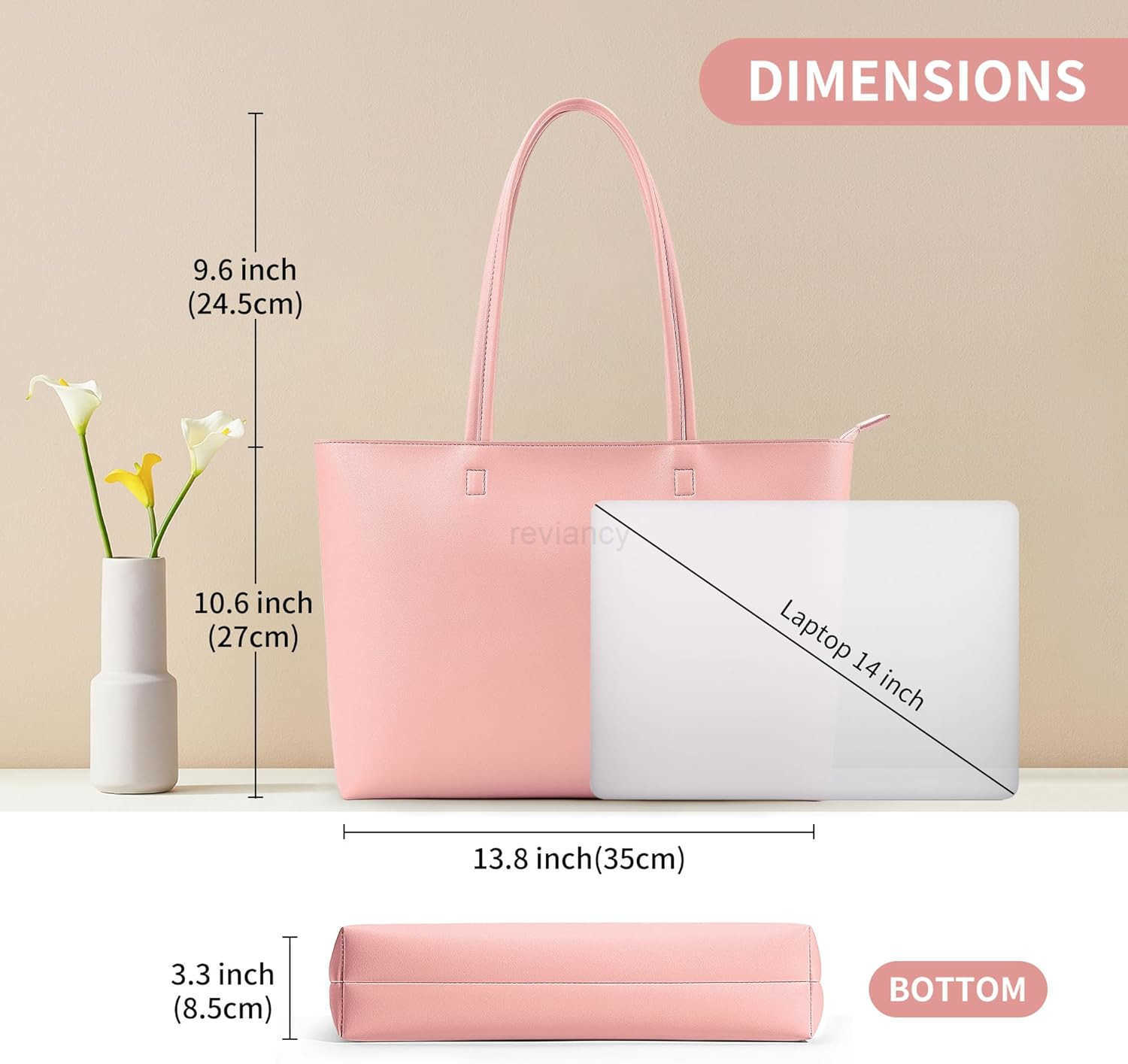 Tote Bag Zipper Shoulder Bag Faux Leather Purses Satchel for Women Casual Handbag Work Dating CollegeW250904