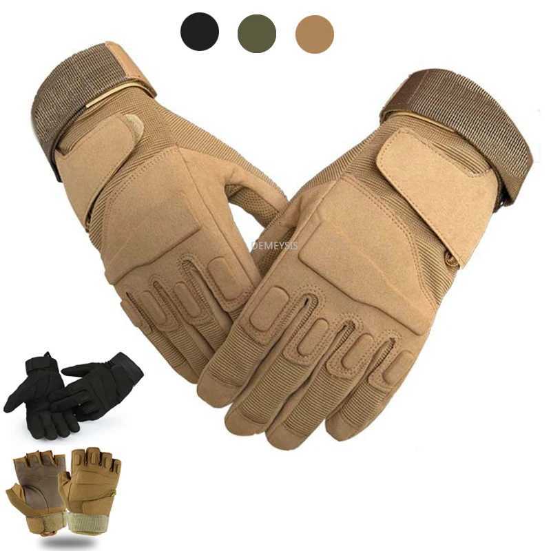 Tactical Full Finger Gloves Outdoor Sport Bicyc Antiskid Gloves Paintball Shooting Cycling Half Finger Glove Motorcyc GlovesXJ250904