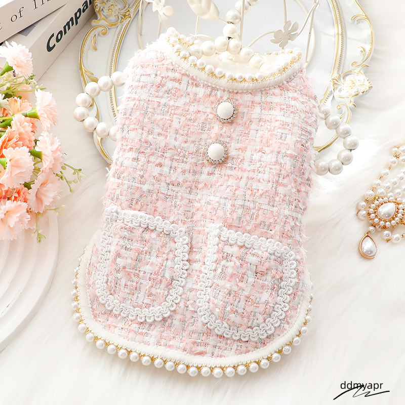 Tweed Princess Dog Apparel Dress, Girl Cute Pet Clothes Outfit Winter Costume Puppy Dresses For Female Small Ddmyday Dogs Cat Teacup Yorkie Chihuahua 