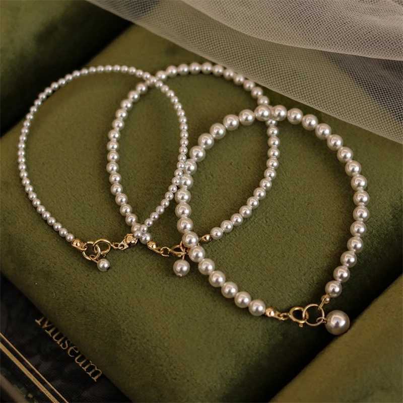 French Retro Simple Artificial Pearl Bracelet For Women Fashion Versatile Temperament Bracelet Birthday Gift Y250904