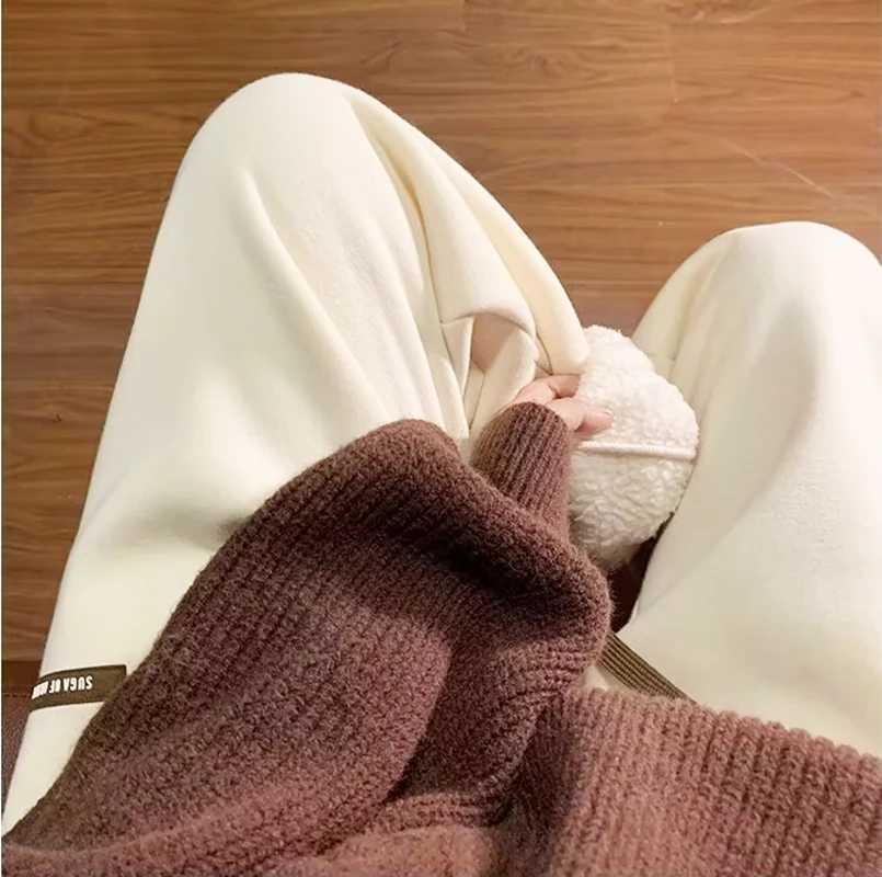 Winter Cashmere Pants Men Women Fleece Warm Thick Casual Sports Trousers High Quality Fashion Drawstring Jogger Sweatpants M3XLXJ250904