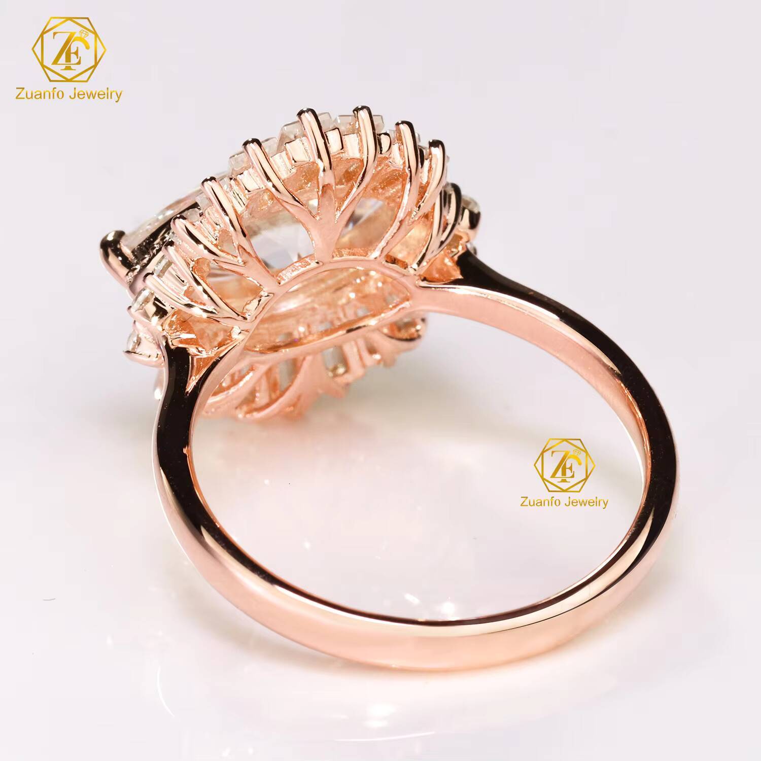 Wholesale Price Jewelry 10K Real Rose Gold Yellow Gold 2CT6X12MM D VVS1 Marquise Moissanite Diamond Wedding Ring for Women