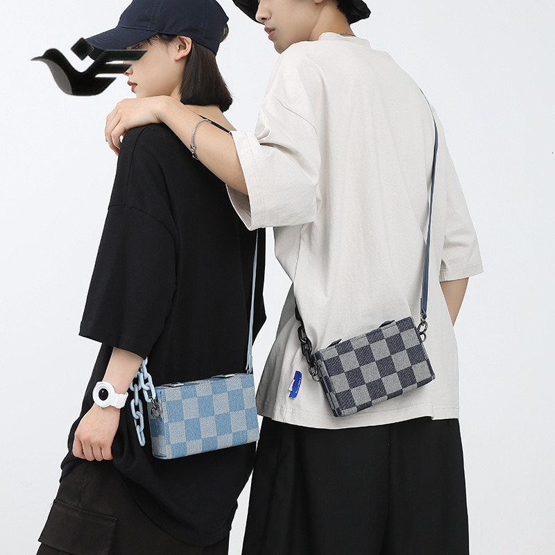 Feiyan Free Shipping New Designer Bag Luxury Shopping Bag Denim Chain Small Square Bag Trendy Brand Casual Versatile Box Bag Canvas Single Shoulder Ba