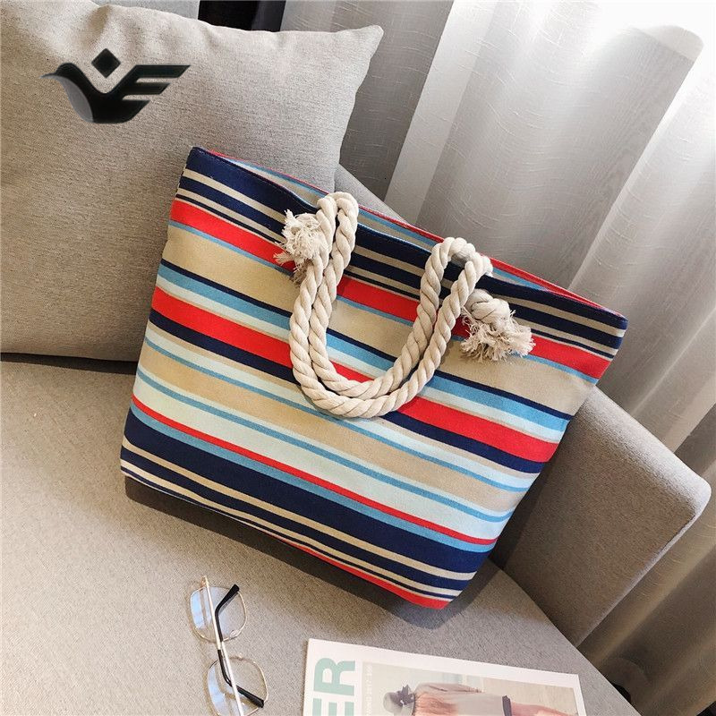 Feiyan Free Shipping New Designer Bag Luxury Shopping Bag New Canvas Bag Women's Shoulder Handbag Simple Versatile Large Capacity Jute Shopping B