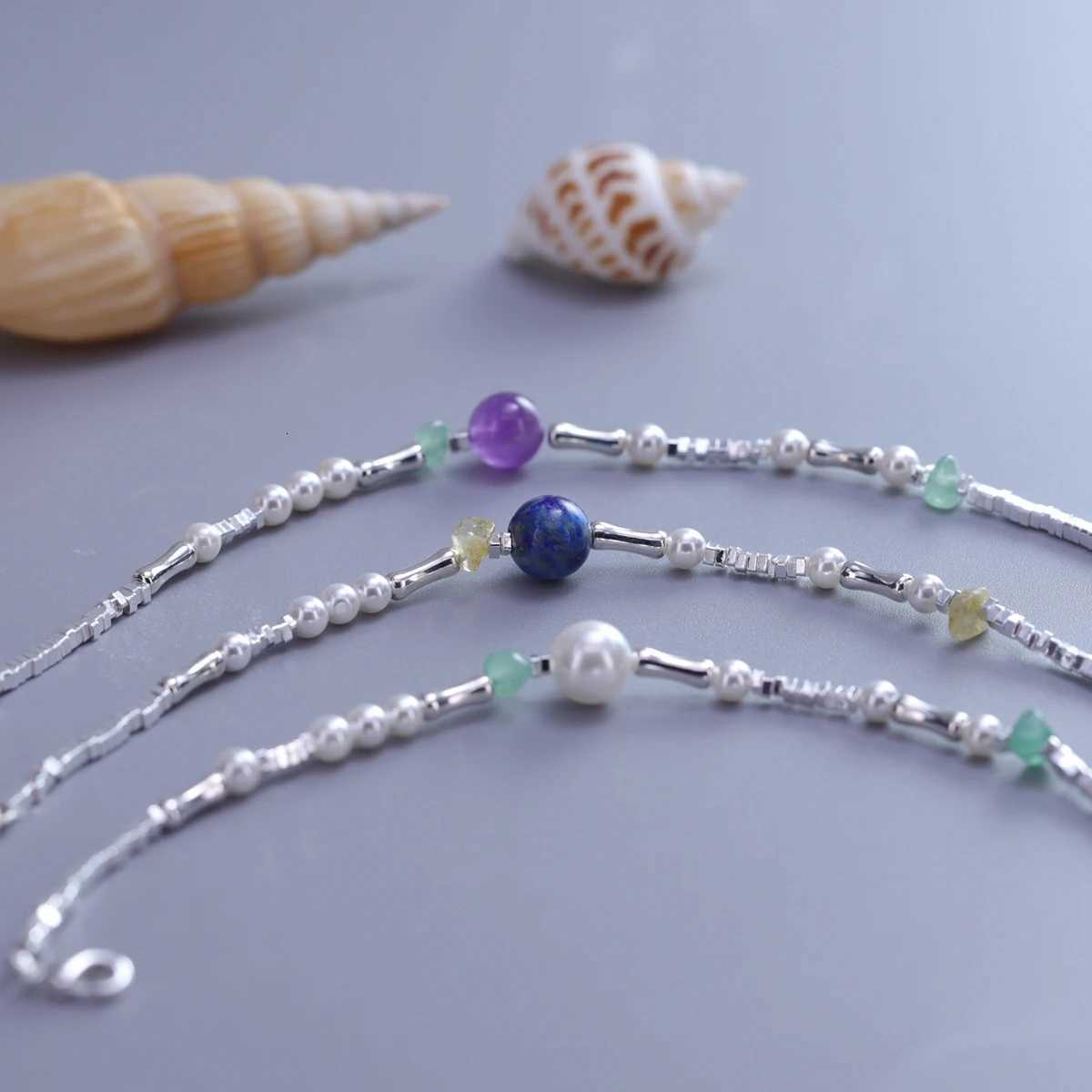 925 Sterling Silver Natural Pearl Bracelet For Women Gift Aventurine Amethyst Lapis Lazuli Citrine Jewelry Dropshipping W250904