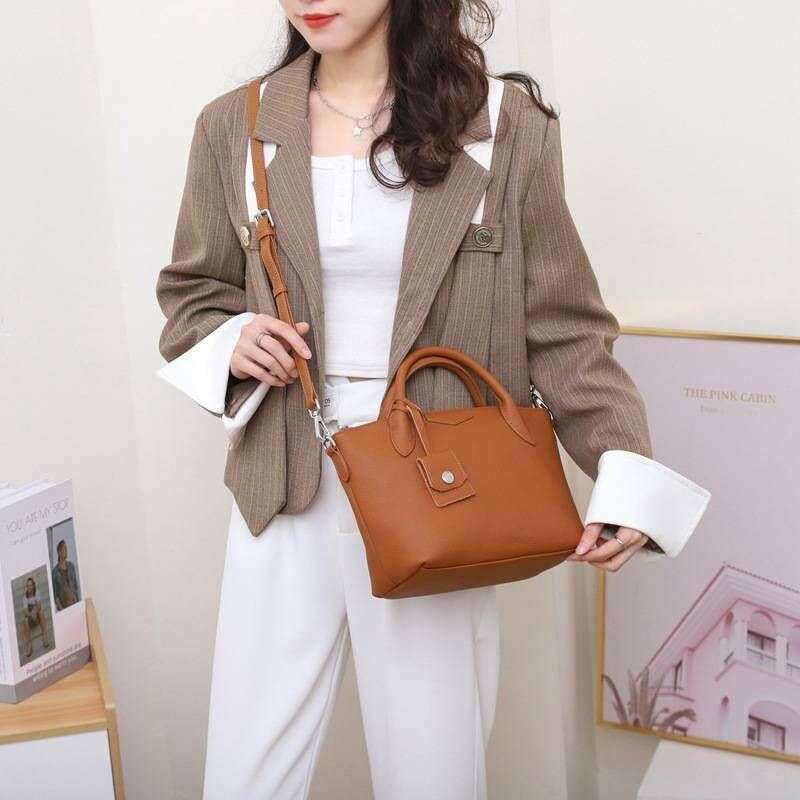 Genuine Women's Top Layer Cowhide, Togo Commuter Bag, Soft Leather Handbag, Crossbody Bag 7716