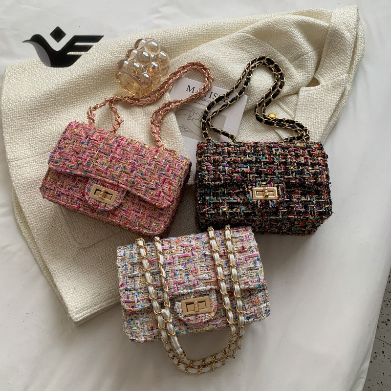 Feiyan Free Shipping New Designer Bag Luxury Shopping Bag Chanel Style Woolen Bag For Women Trend Fashion Korean Version Versatile Chain Shoulder Cros