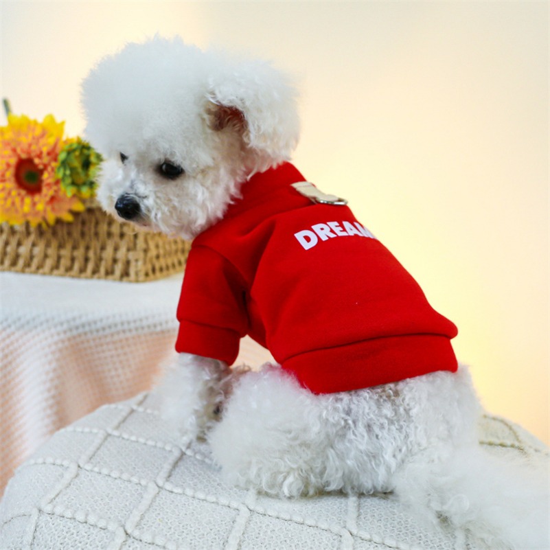 Pet Clothing Dog Cat Valentine's Day Red Love Coat with Drawstring Buckle, Suitable for Small and Medium Sized Dogs