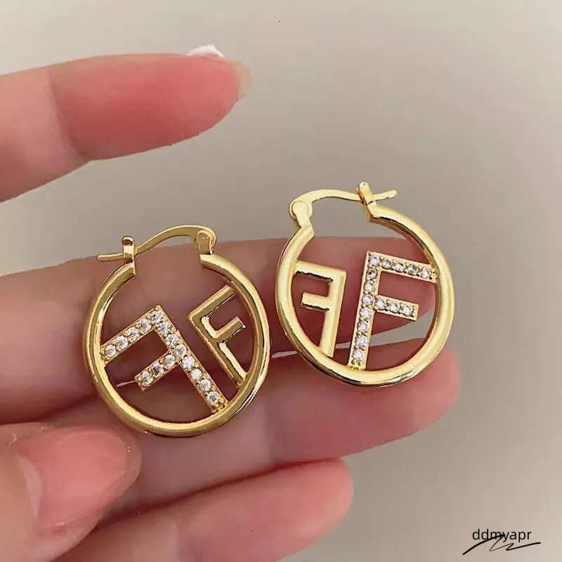 Minimalist 'F' Letter Hoop Earrings - Ddmyday Gold/Sier Geometric Ear Cuffs For Women & Men (2025 New Arrival) Ddmyday