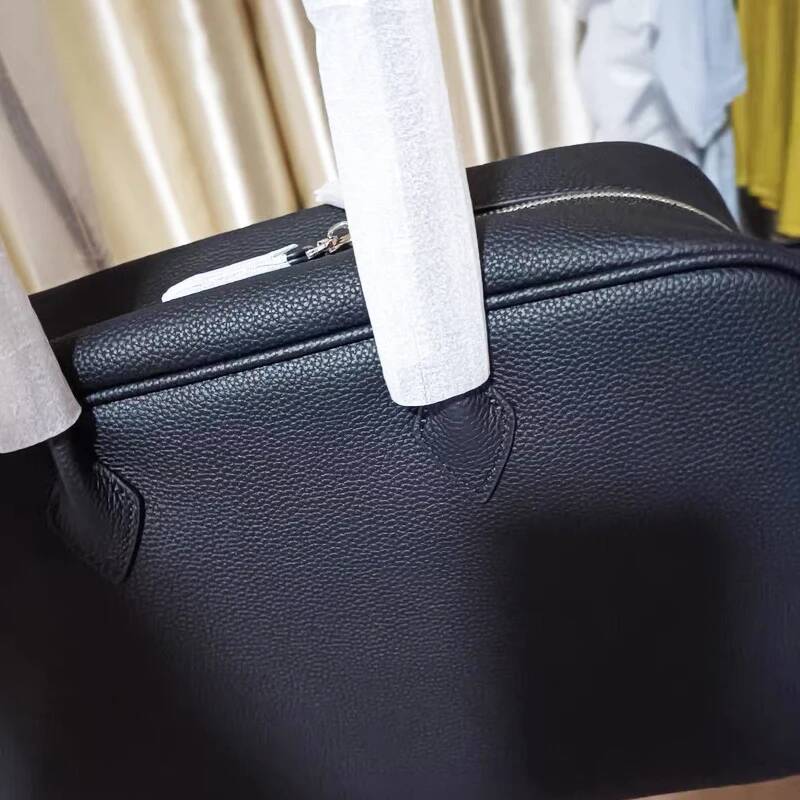 Genuine Leather Bowling Bags For Women Designer Handbags And Purses 2025 New In Cowhide Lychee Texture Underarm Shoulder