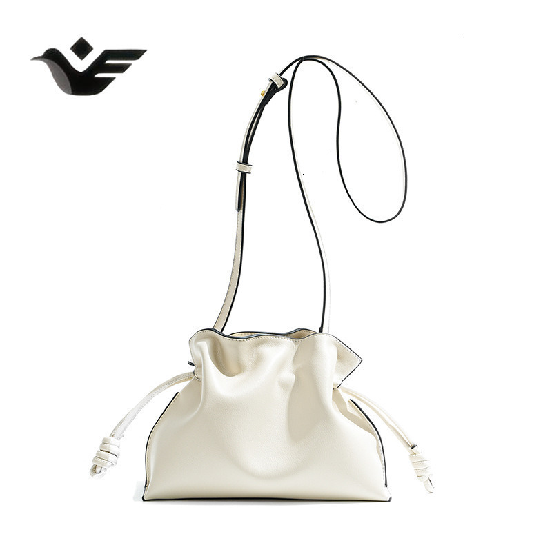 Feiyan Free Shipping New Designer Bag Luxury Shopping Bag Niche Drawstring Soft Cowhide Lucky Bag Genuine Leather High-end Casual Bucket Shoulder Bag 