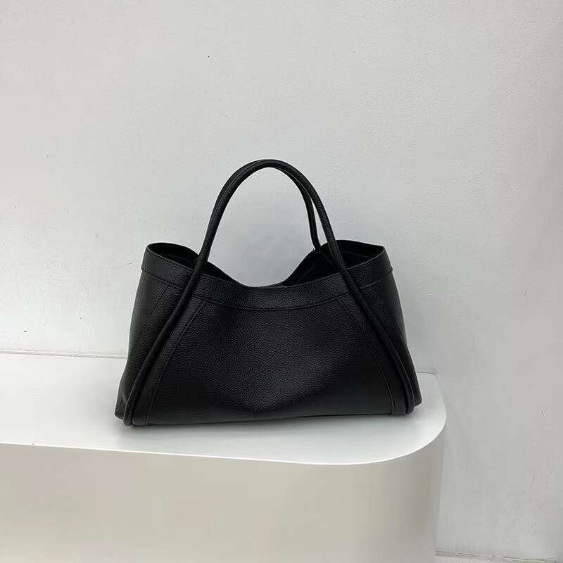 Fashionable New Versatile Basket Handbag with Lychee Texture, Commuter Bag, Single Shoulder Crossbody Bag for Women