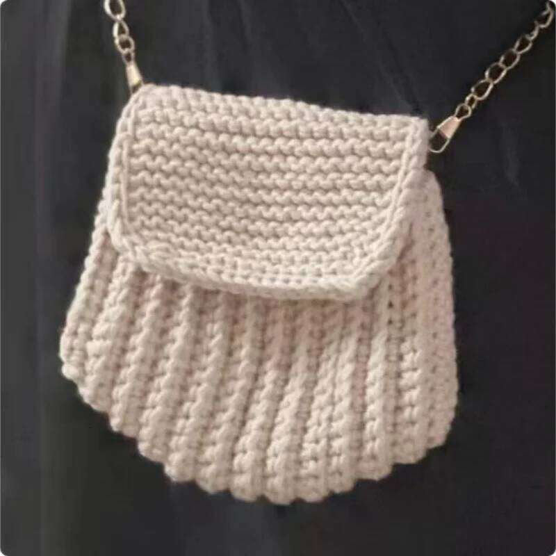 Leisure crossbody handmade woven shoulder patchwork mobile phone shopping storage bag, simple and elegant