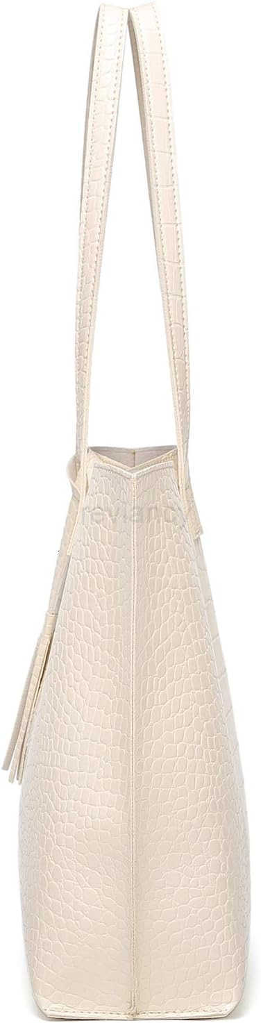 Womens Soft Faux Leather Tote Shoulder Bag from Big Capacity Tassel HandbagW250904