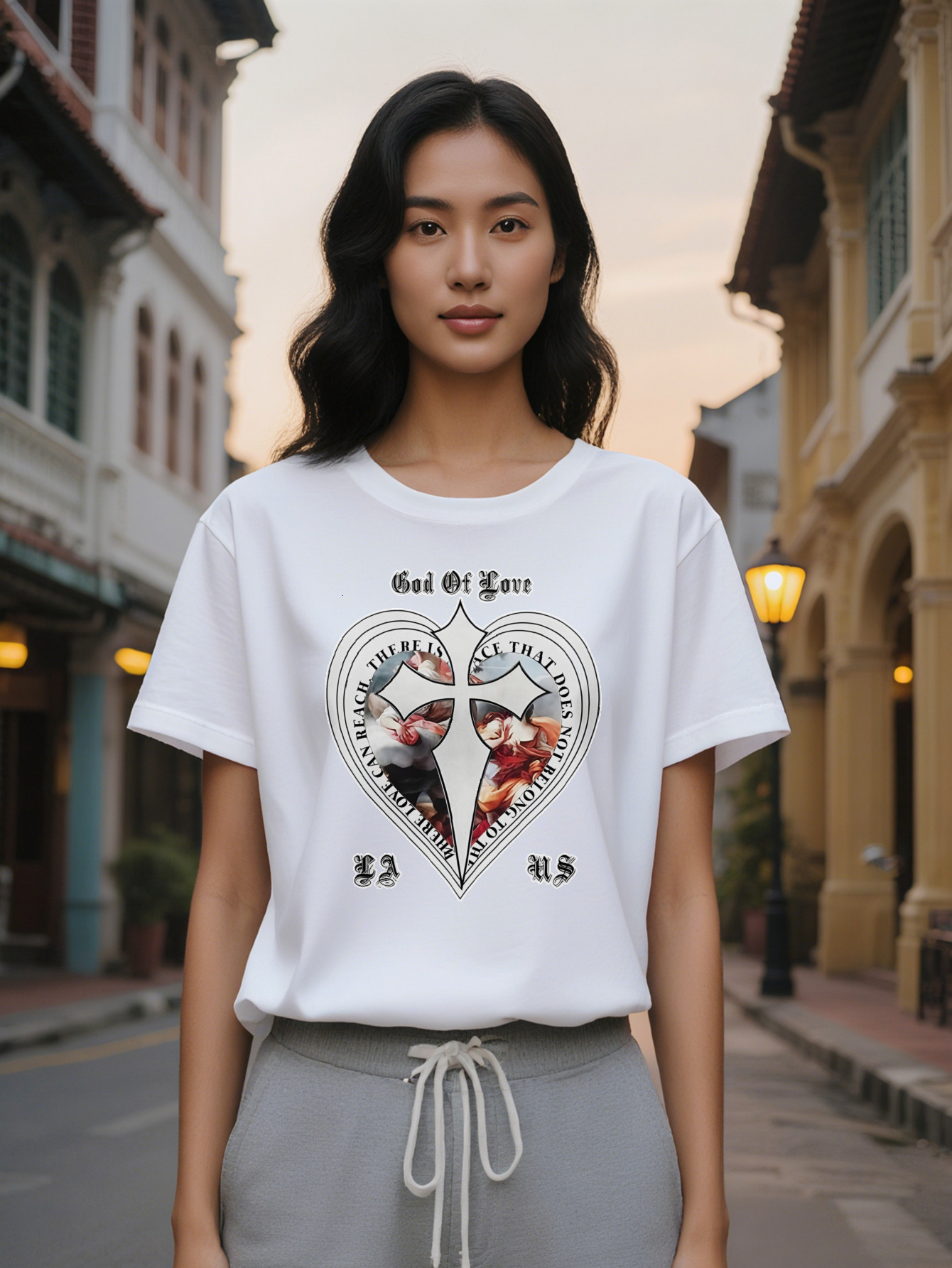 Large XL Casual Round Neck T-Shirt Printed Pattern Top Lady Gift Plus Size 35d5f