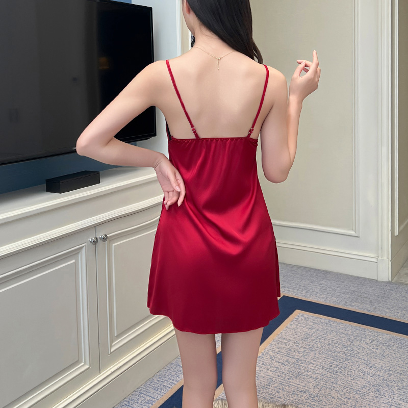 Women's Silk Lace Camisole Nightgown and Robe Set Sexy Spaghetti Strap Sleep Dress with Matching Kimono Robe Elegant Lingerie for Women