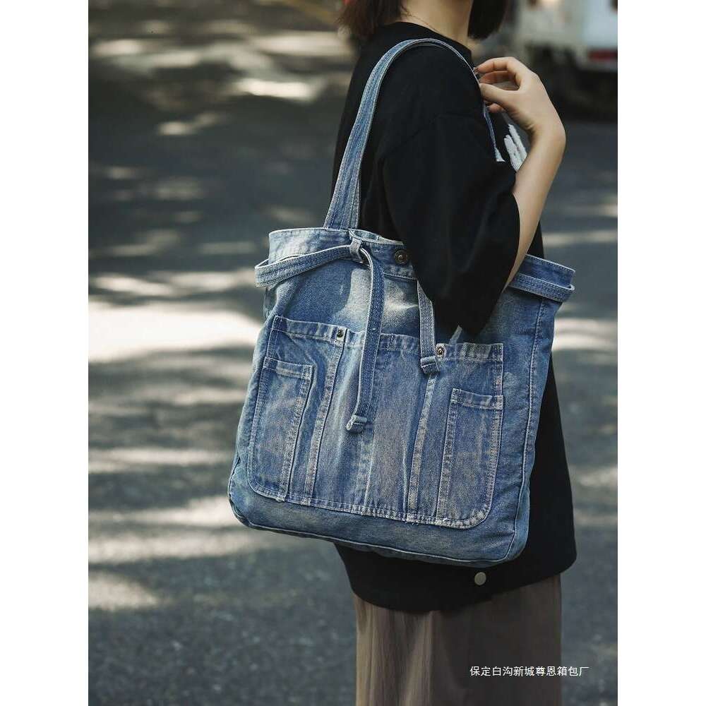 Denim Canvas Large Capacity Tote 2025 New Fashion Shoulder Crossbody Women's Commuter Bag
