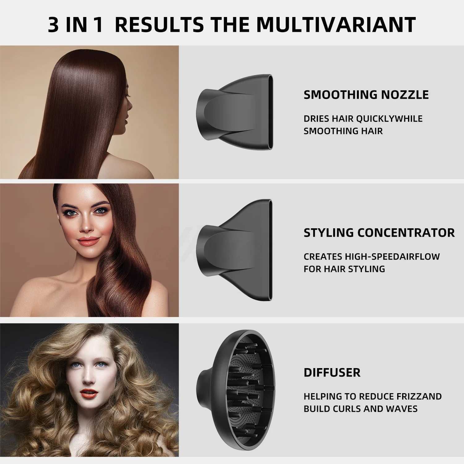 110V Professional Brushless Motor Highspeed Hair Dryer Styling Tool Constant Temperature Negative Ions LCD Temperature DisplayW250904