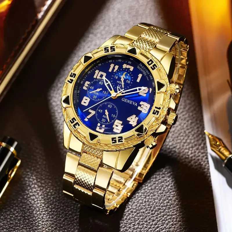 14pcs Luxury Business Men Quartz Wristwatch Alloy Case Round Dial Business Watch Fashion Jewelry Set ryday Accessories X250904