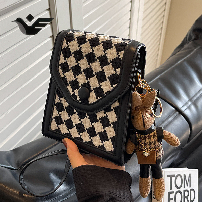 Feiyan Free Shipping New Designer Bag Luxury Shopping Bag Trend Plaid Phone Bag For Women Stylish Crossbody Small Bag Female Ins French Niche Fashion